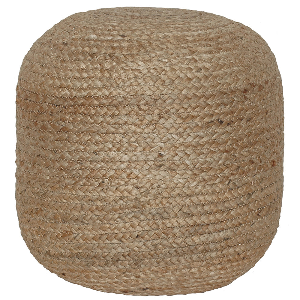 Indoor Pouf 17"x17" Jute - Natural