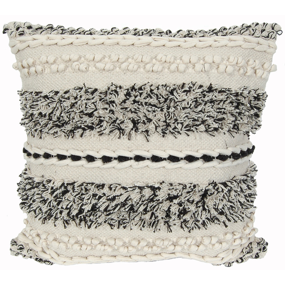 Pillow 20" Square Boho Black/Natural