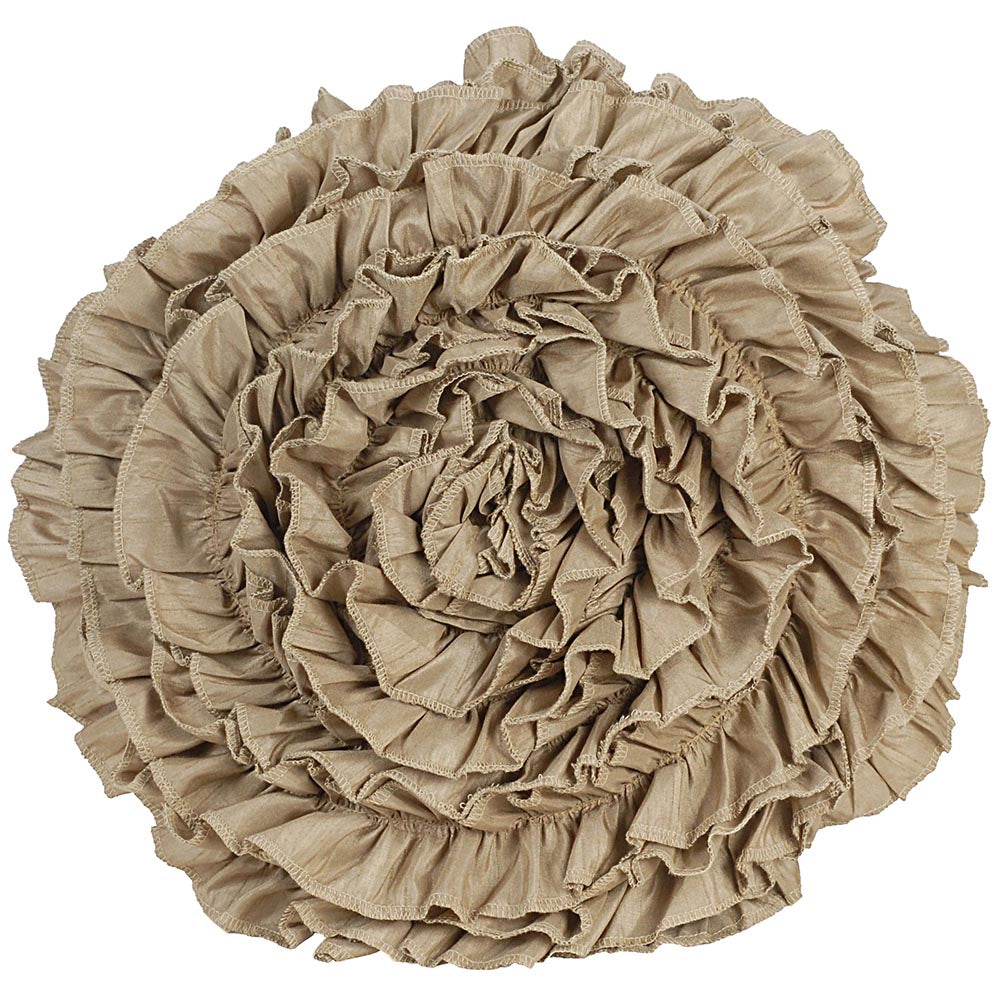 Pillow 17" Round Rosette Beige