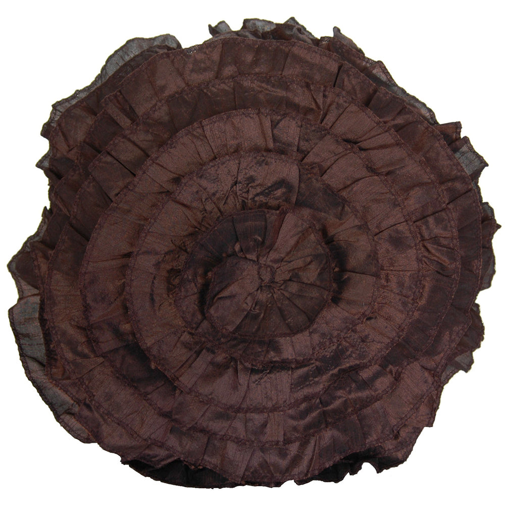 Pillow 17" Round Rosette Chocolate