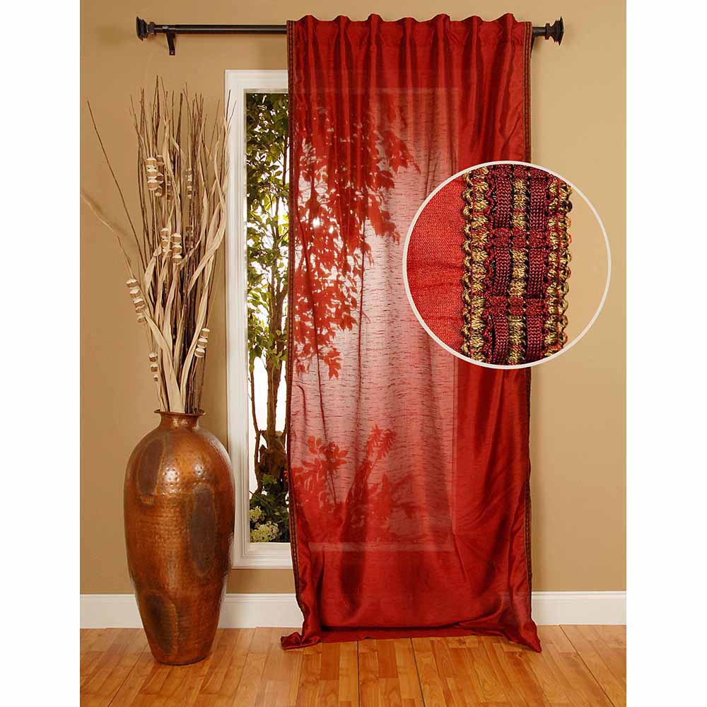 Drapery Panel 52"W x 96"L Polysilk Burgundy