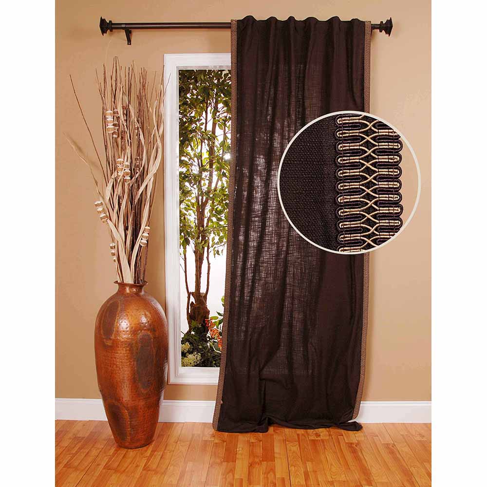 Drapery Panel 42"W x 96"L Cotton Chocolate