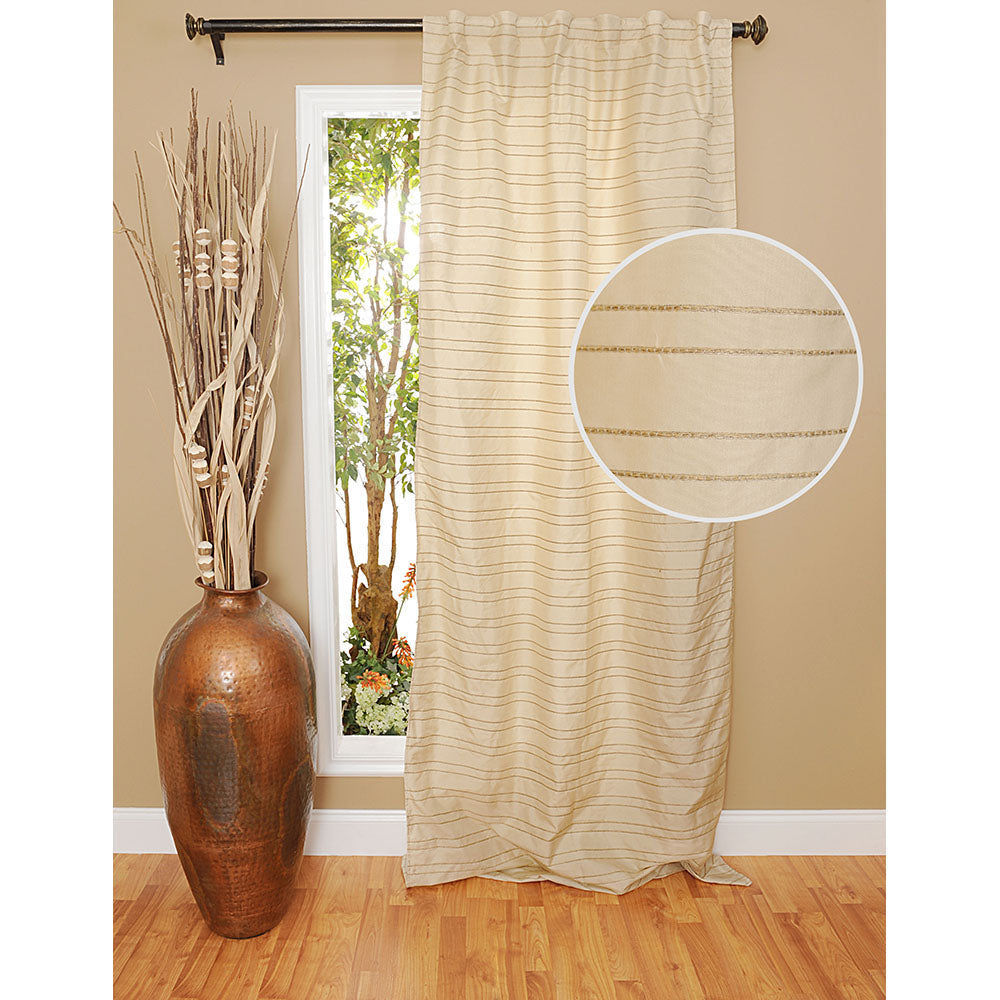 Drapery Panel 42"W x 96"L Leela Champagne Lined