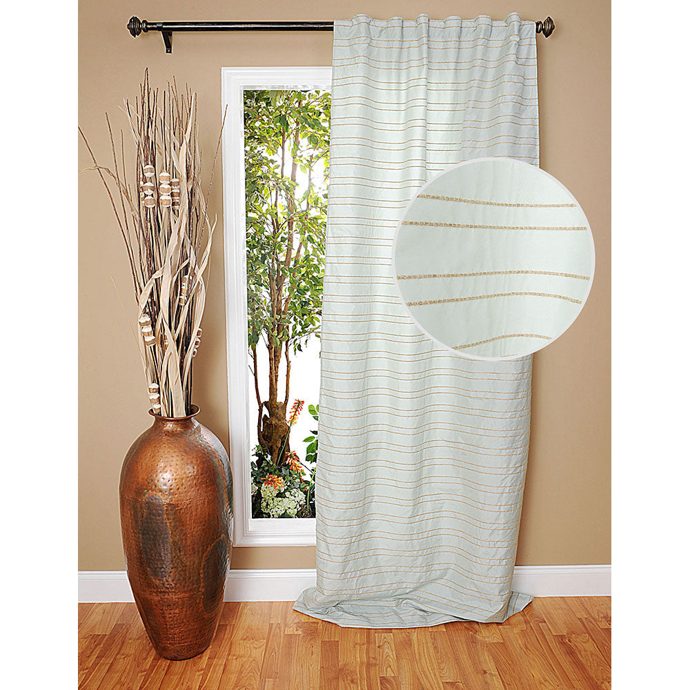 Drapery Panel 42"W x 96"L Leela Light Green Lined
