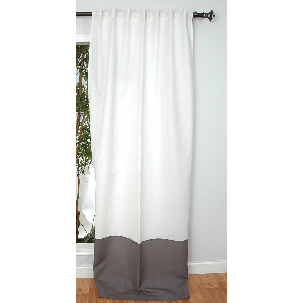 Drapery Panel 48"W x 96"L Linen White Graphite Lined