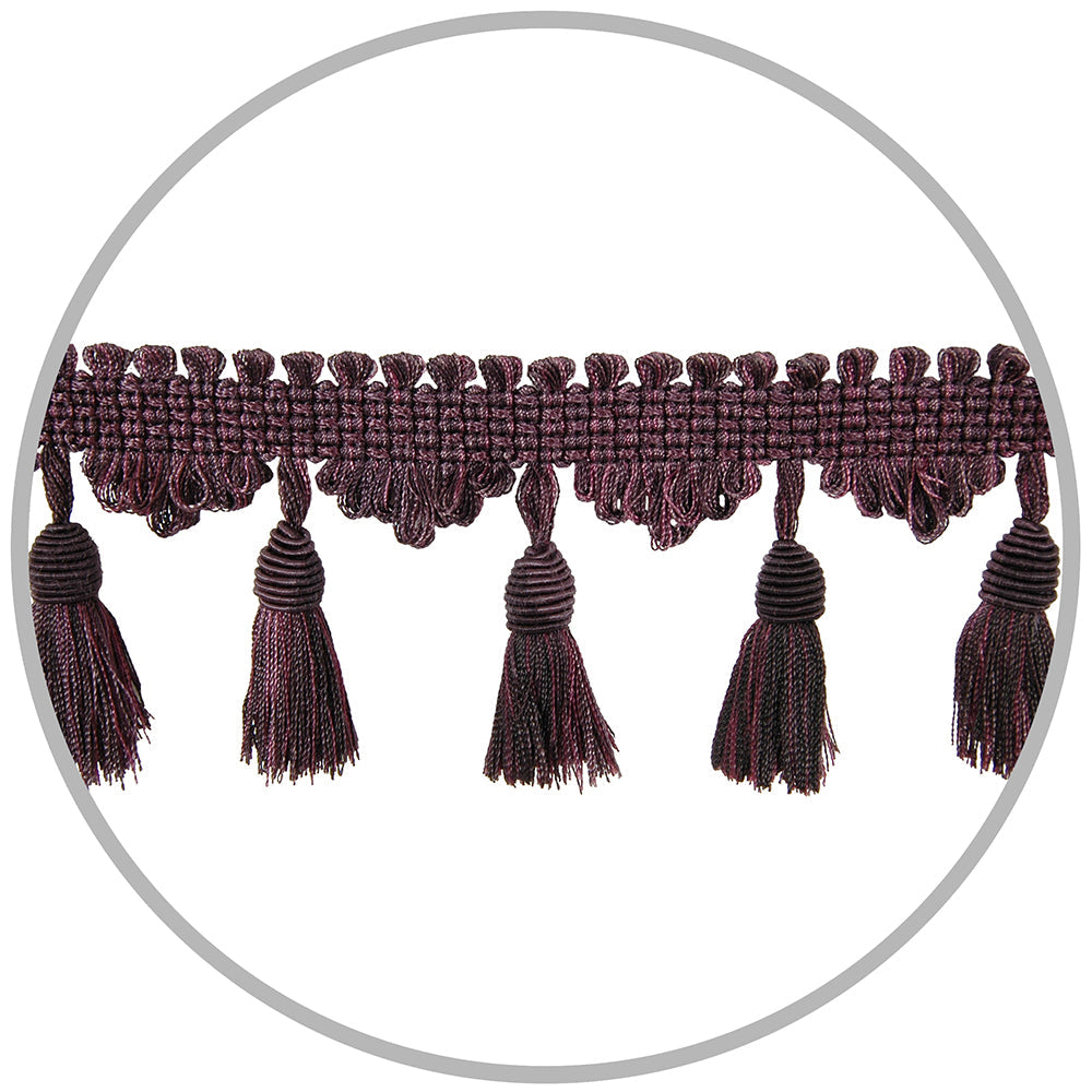 Fringe Tassel Fancy 5 yards Aubergine Mix