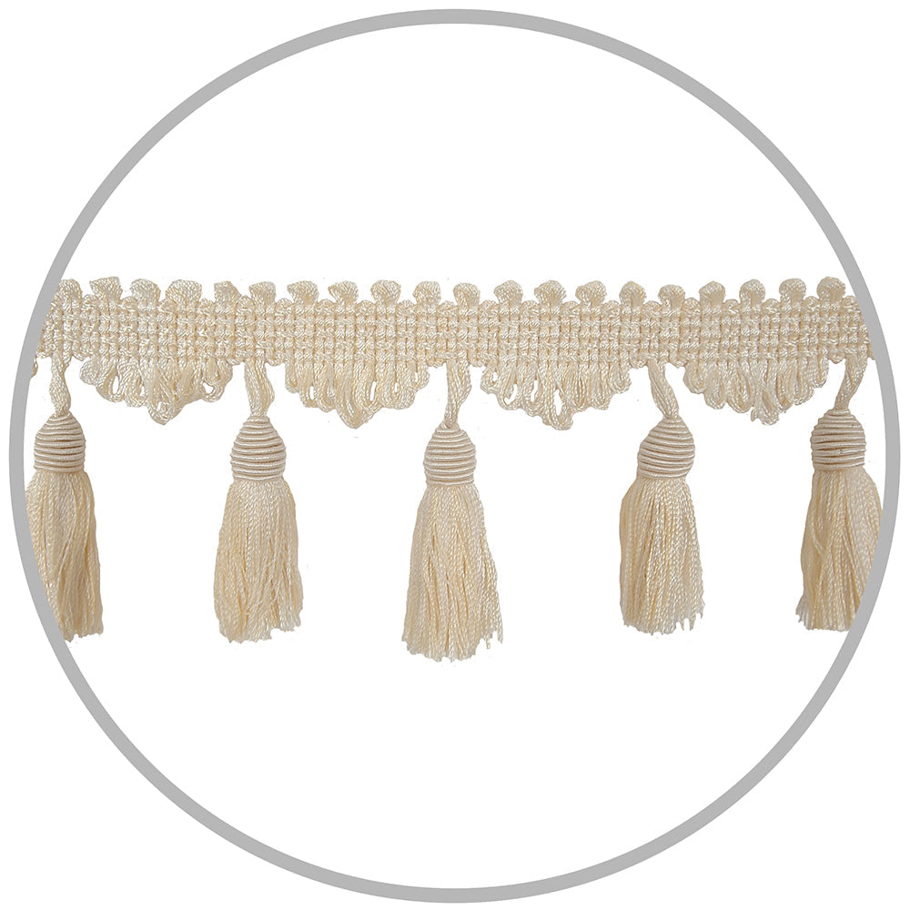 Fringe Tassel Fancy 5 yards Ivory Mix