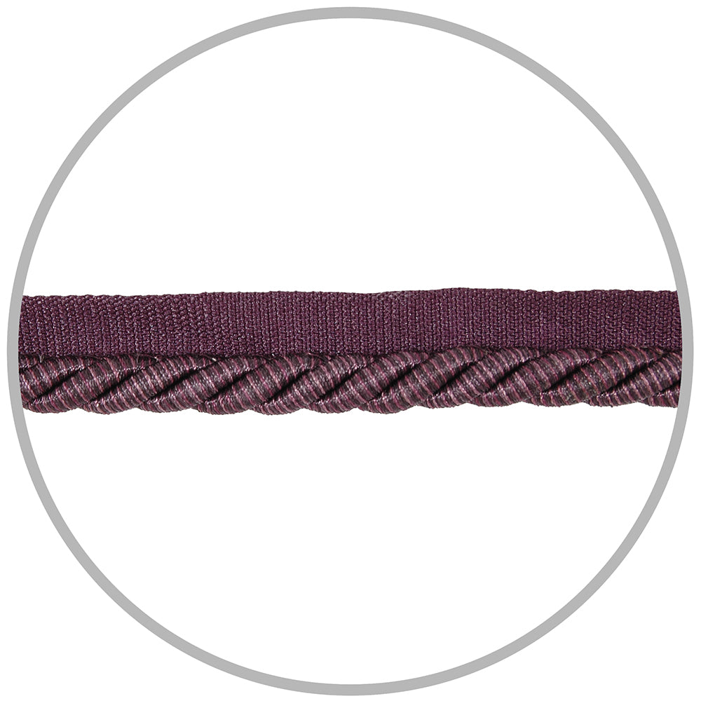 Fringe Cording With Lip 8MM 5 yards Aubergine Mix