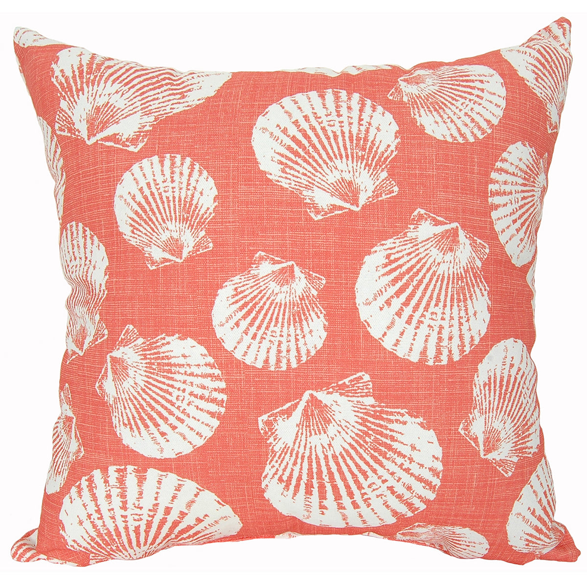 Outdoor Pillow 16" Square Seashell Coral