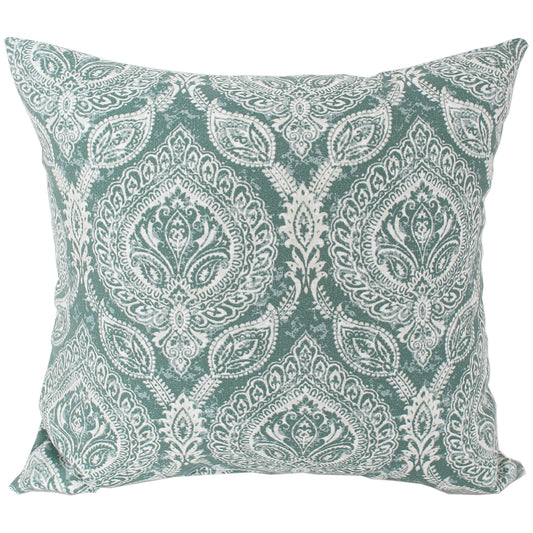 Outdoor Pillow 16" Square Paisley Myrtle Green