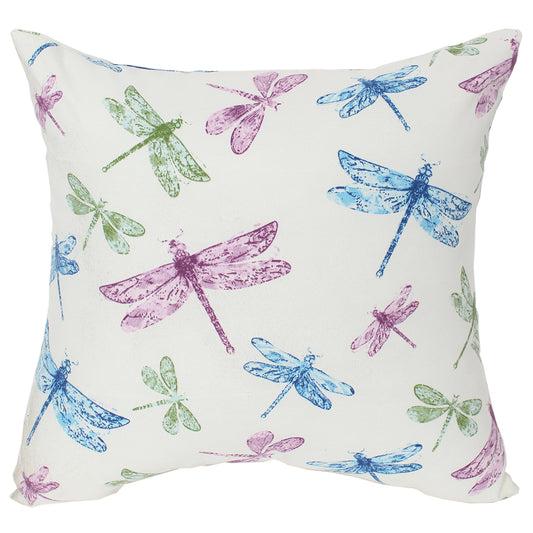 Outdoor Pillow 16" Square Dragonfly Ivory