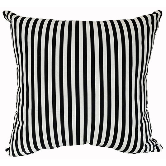 Outdoor Pillow 18" X 18" Square Trapeze Stripe Black/White