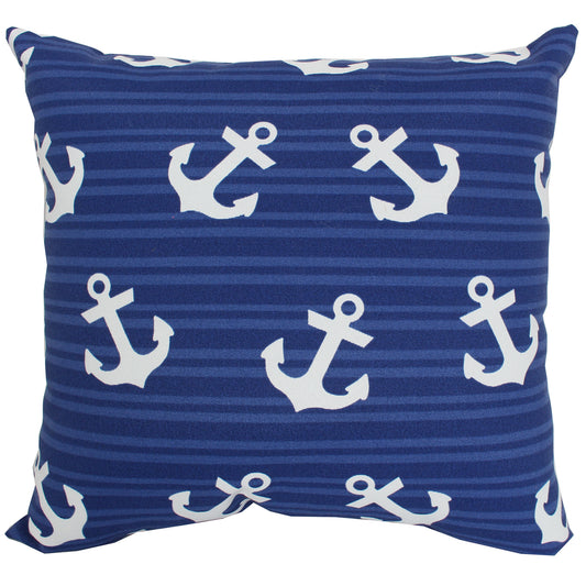 Outdoor Pillow 16" Square Anchor Blue