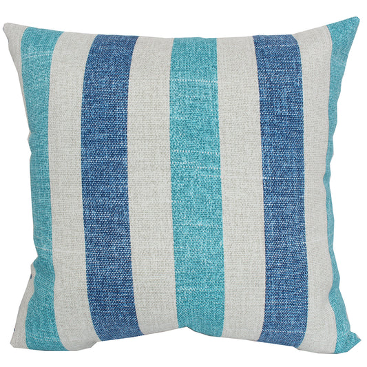 Outdoor Pillow 16" Square Blue Stripe