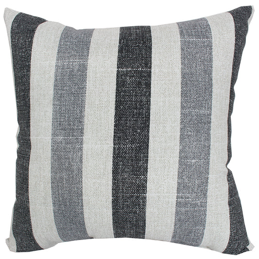 Outdoor Pillow 16" Square Gray Stripe