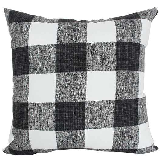 Outdoor Pillow 16" Square Gingham Black