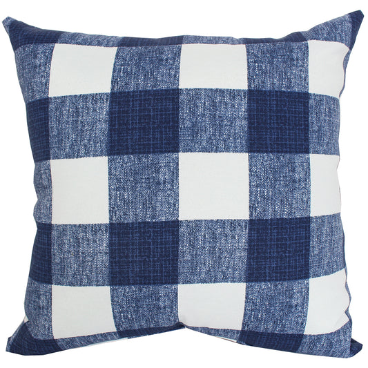 Outdoor Pillow 16" Square Gingham Navy