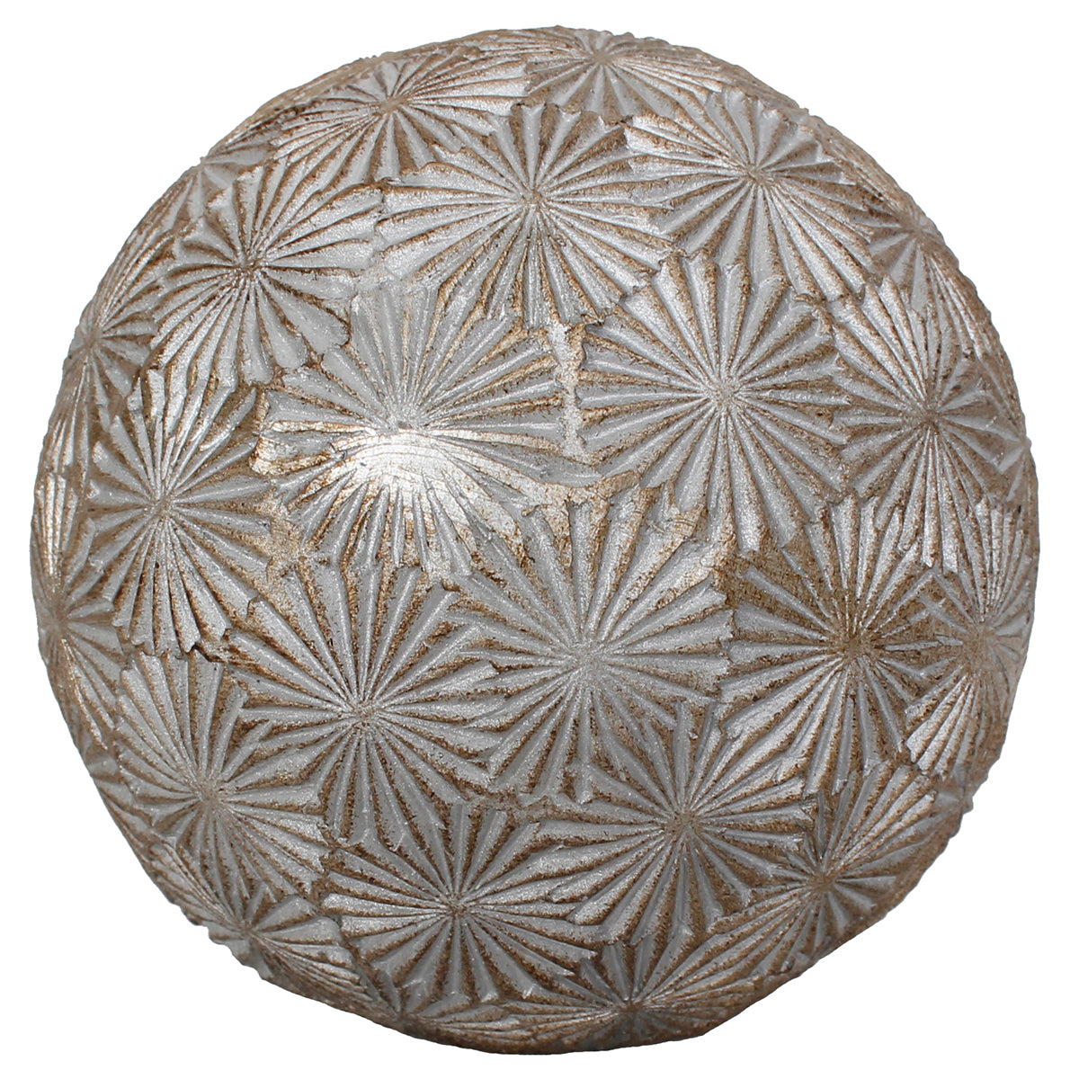 Decorative Orb Resin 3" Antique Silver