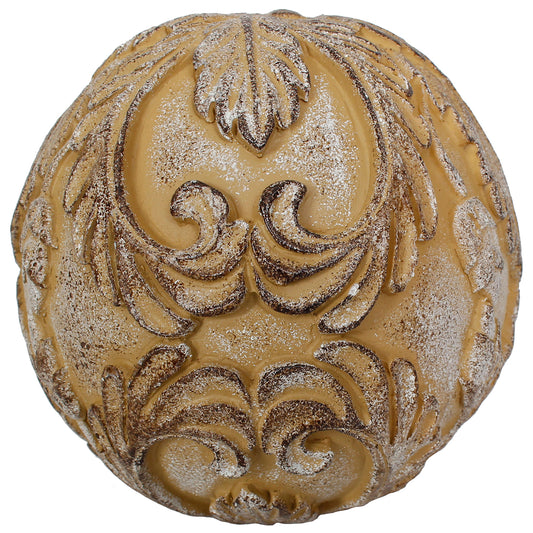 Decorative Orb Resin 3" Antique Beige