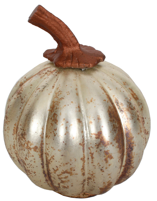 Pumpkin 4.5" X 5"H Glass Burnt Gold
