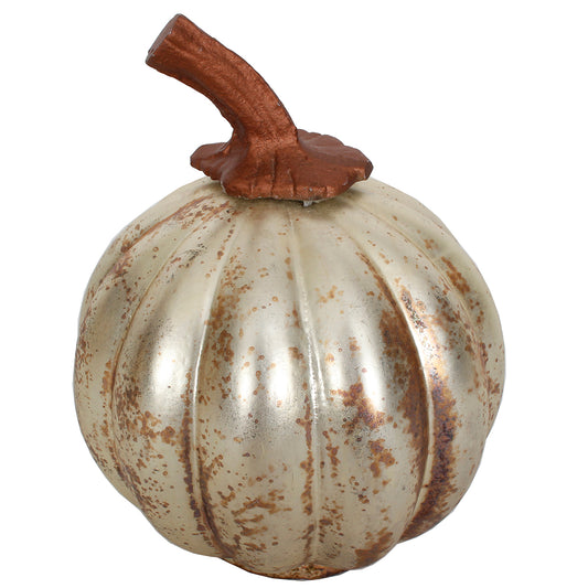Pumpkin 4.5" X 5"H Glass Burnt Gold