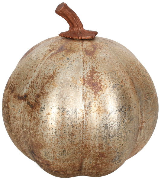 PUMPKIN 8" x 9"H GLASS BURNT GOLD