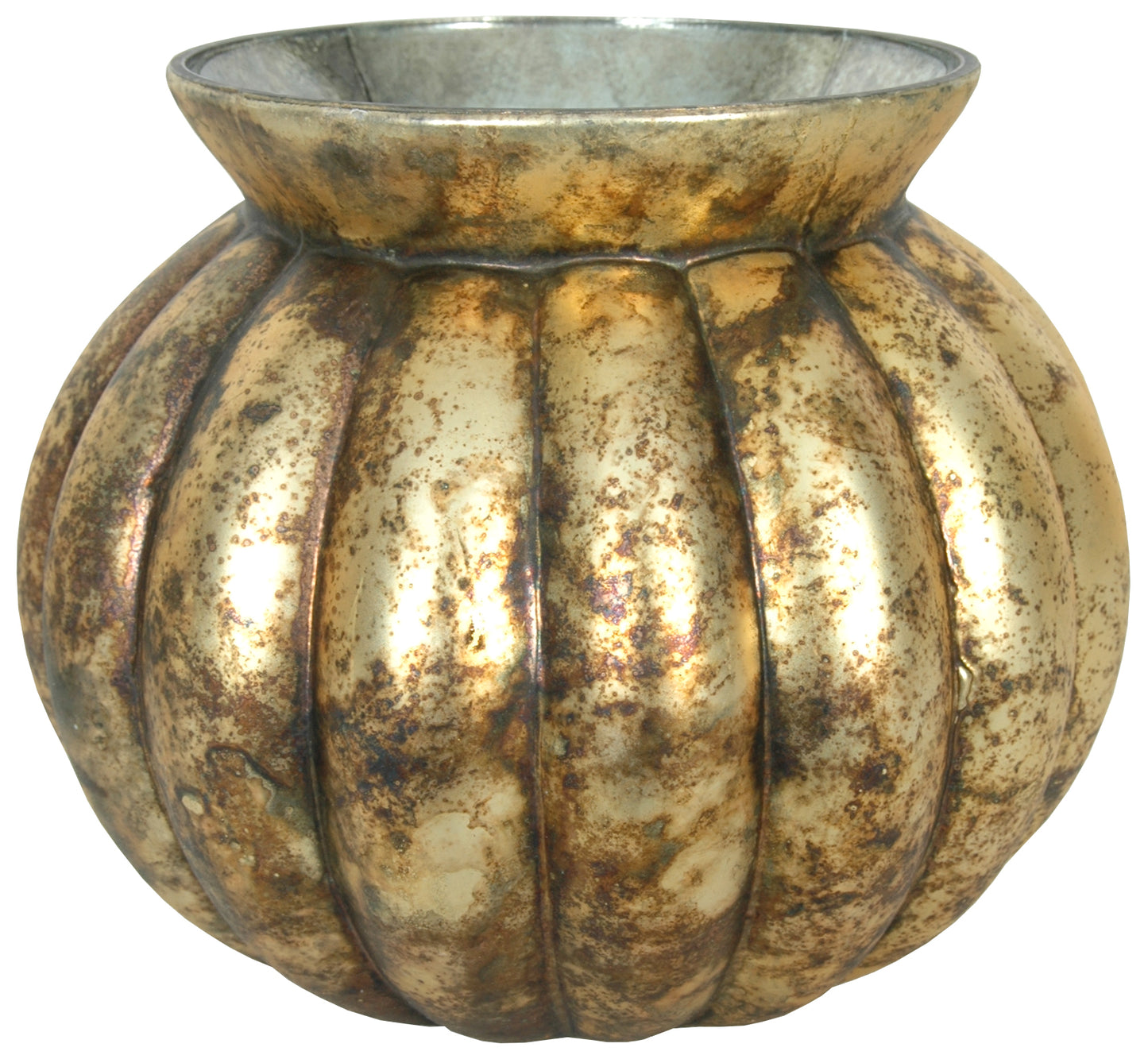 Pumpkin 8"W x 7"H Burnt Gold