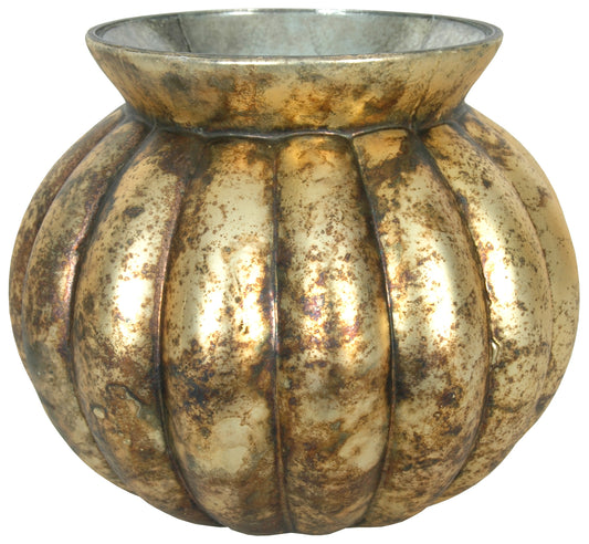 Pumpkin 8"W x 7"H Burnt Gold