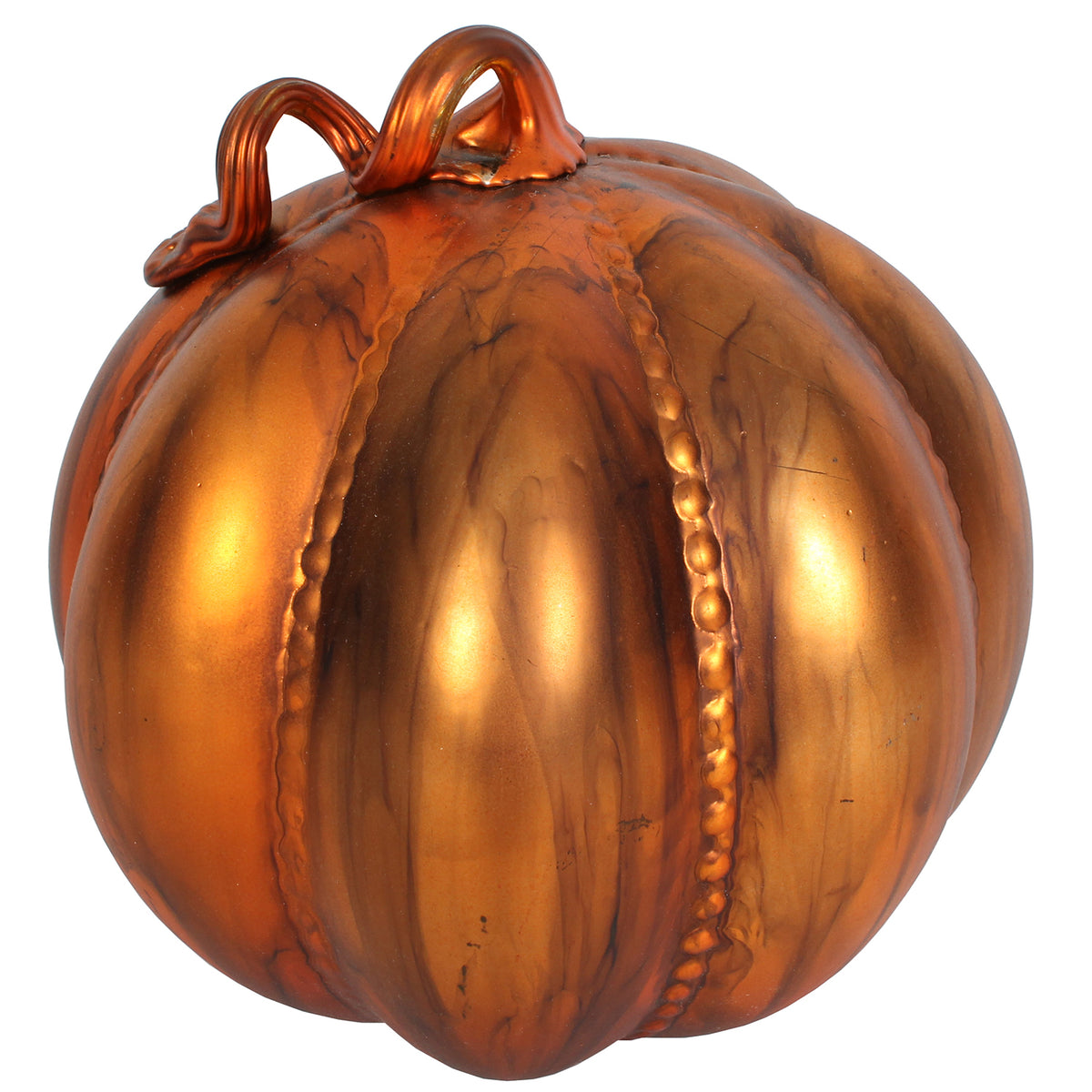 PUMPKIN 8" x 10"H GLASS EARTHY ORANGE