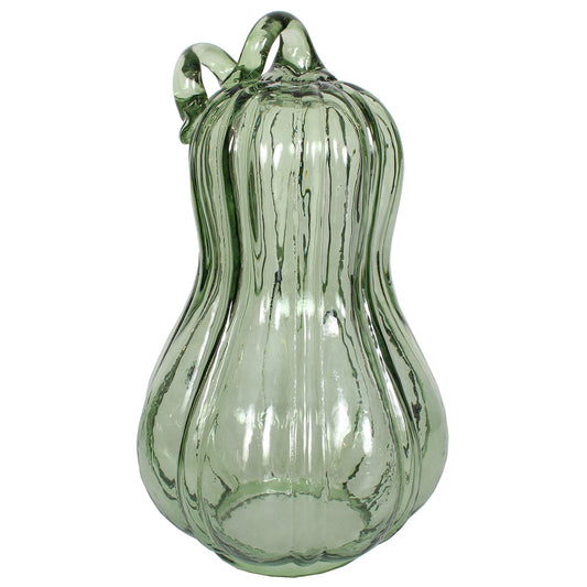 Gourd 7" X 12"H Glass Olive