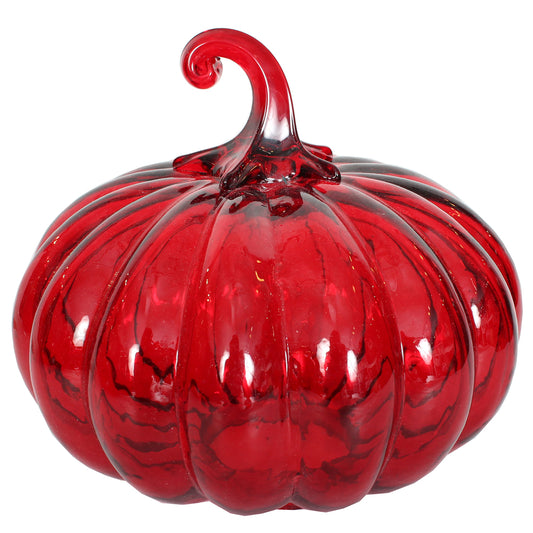 Pumpkin 7.5" X 7"H Glass Red