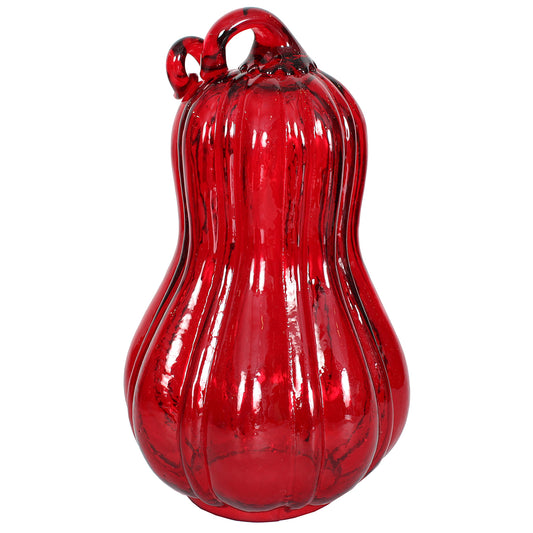 Gourd 7" X 12"H Glass Red