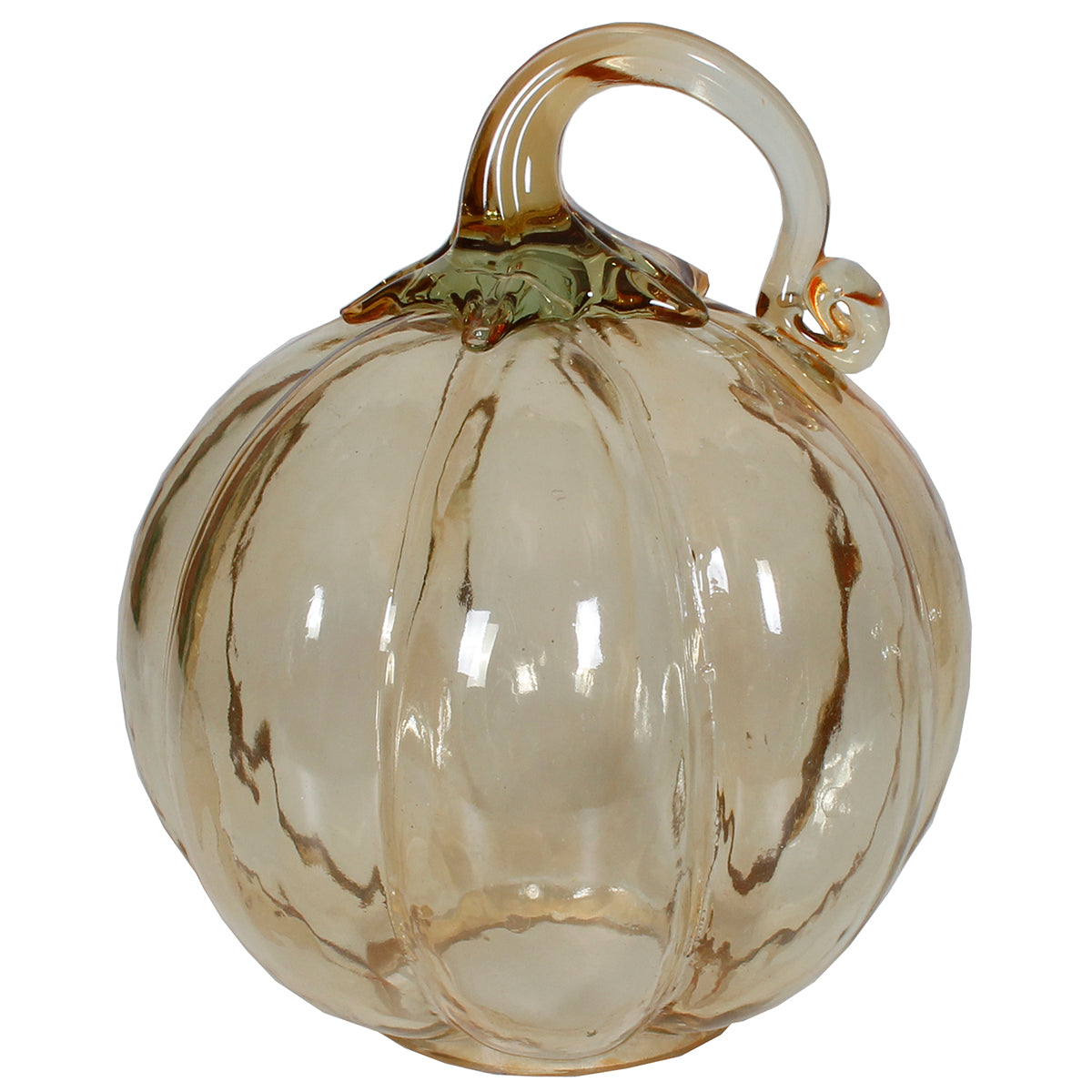 Pumpkin 6" X 7"H Glass Luster Gold