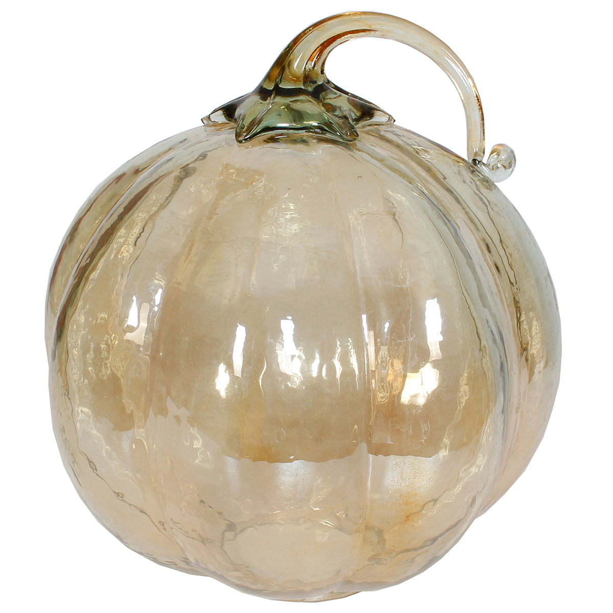 PUMPKIN 8" x 9"H GLASS LUSTER GOLD