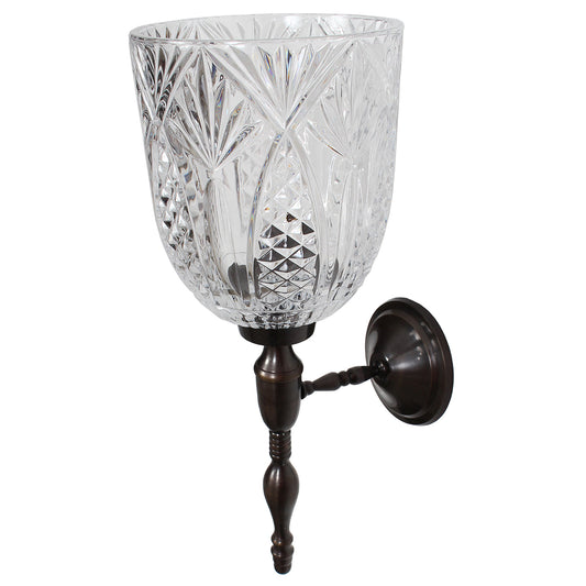 Sconce 12" Bronze Crystal