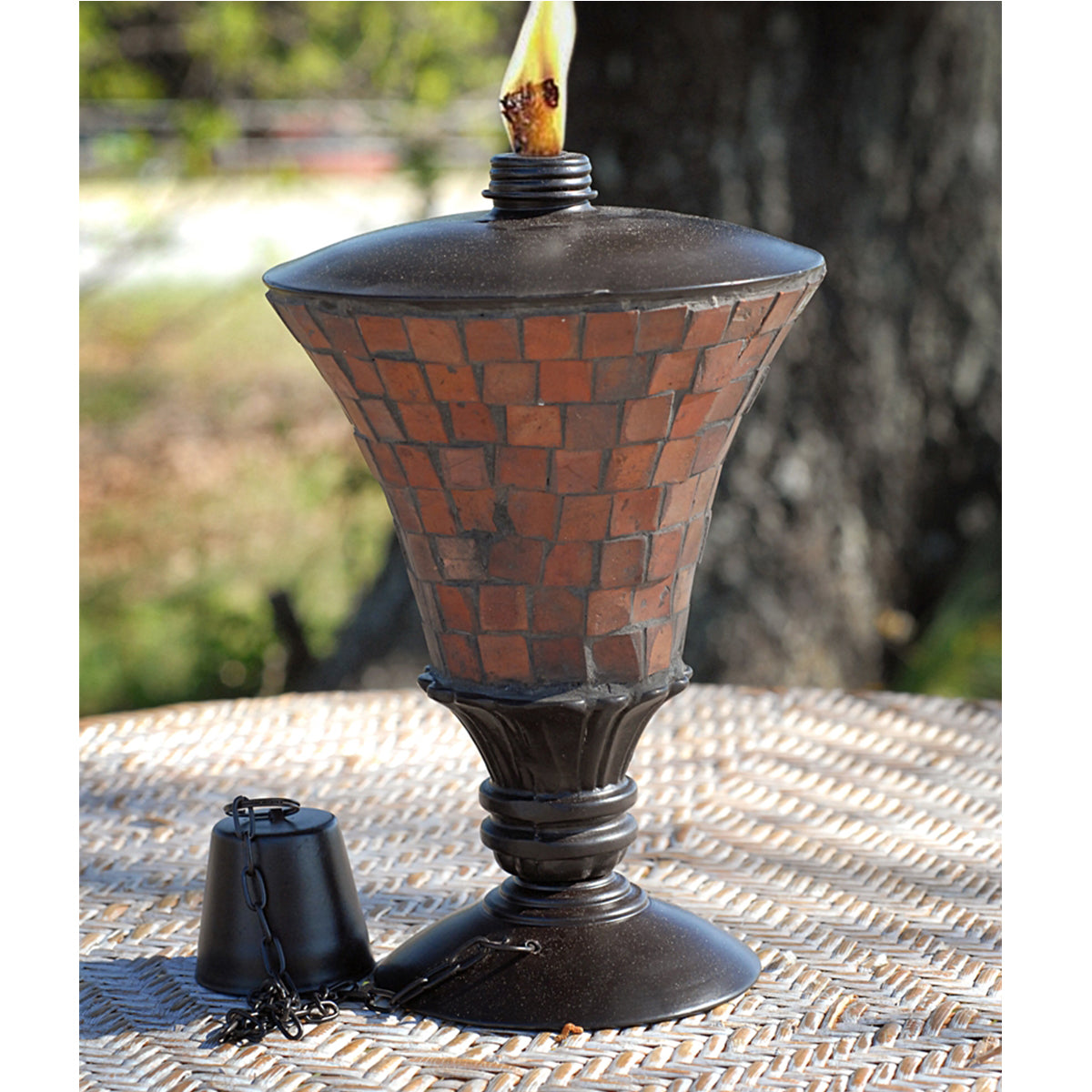 Tabletop Torch Terracotta Mosaic Codson Park