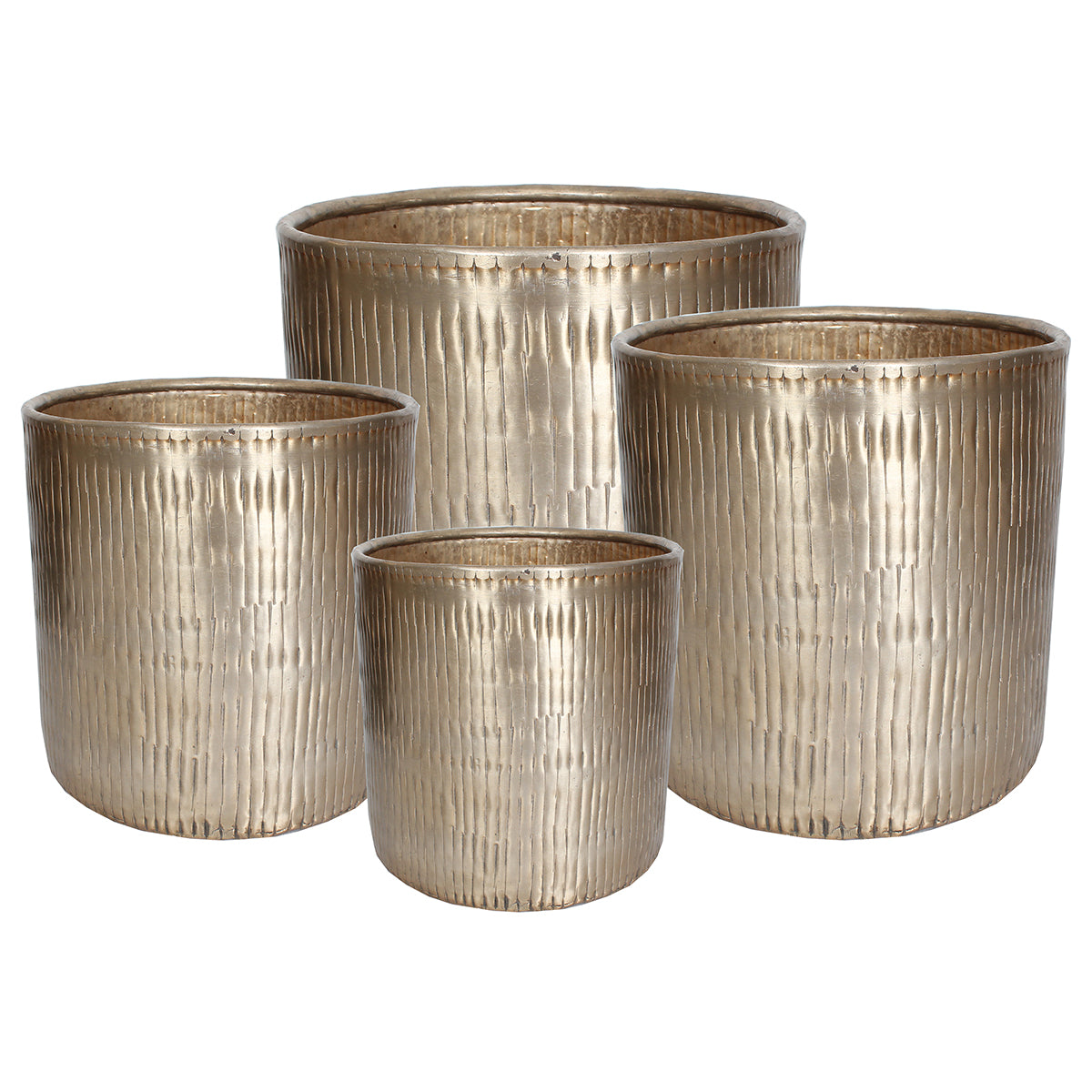 Planter Set 4  6" 8" 10" 12" GOLD