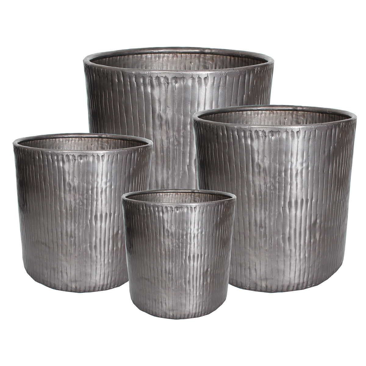 Planter Set 4 6' 8' 10' 12' Silver | India House