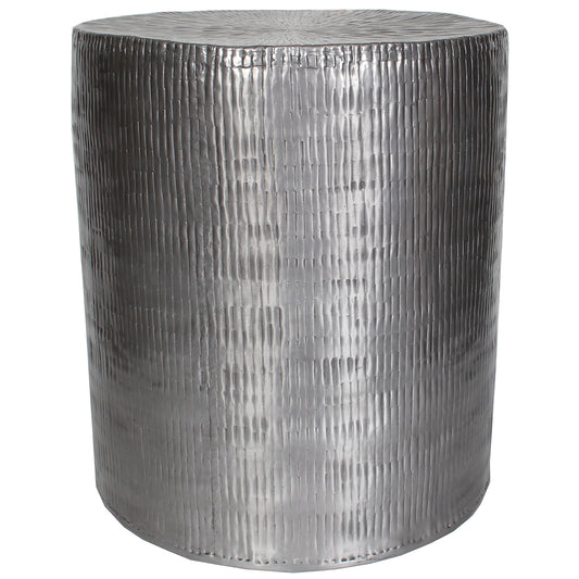 Aluminum Table/Stool Ribbed 16" x 18" Silver