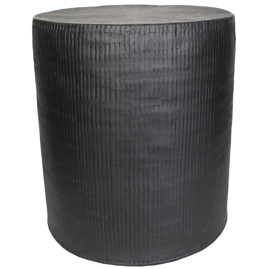 Aluminum Table/Stool Ribbed 16" x 18" Black