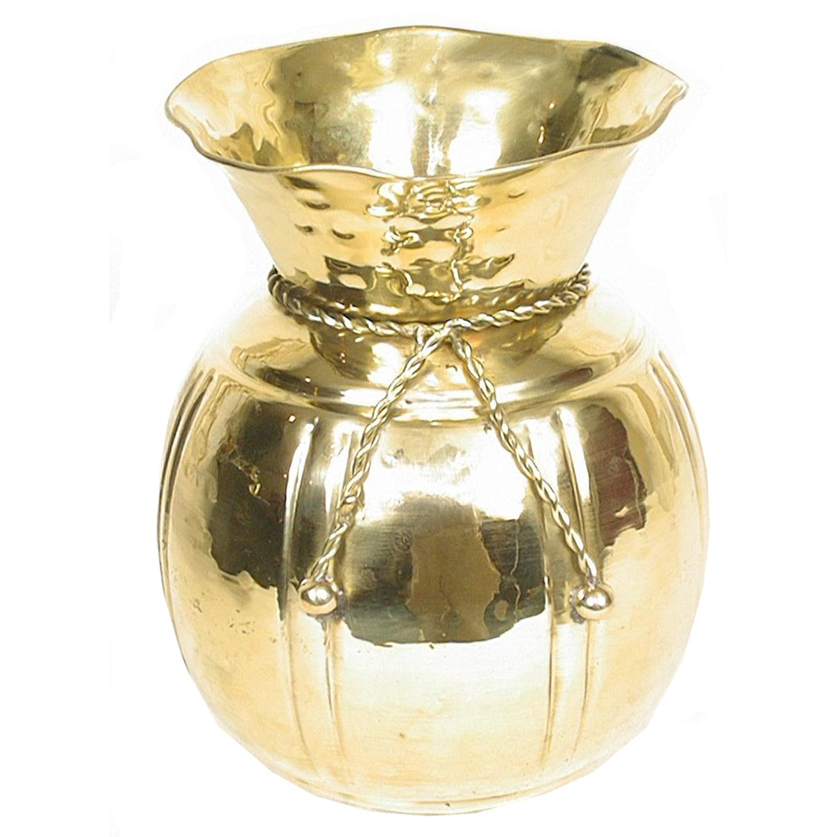 Vase w/Ties 7.5" H x 5.5" W Brass