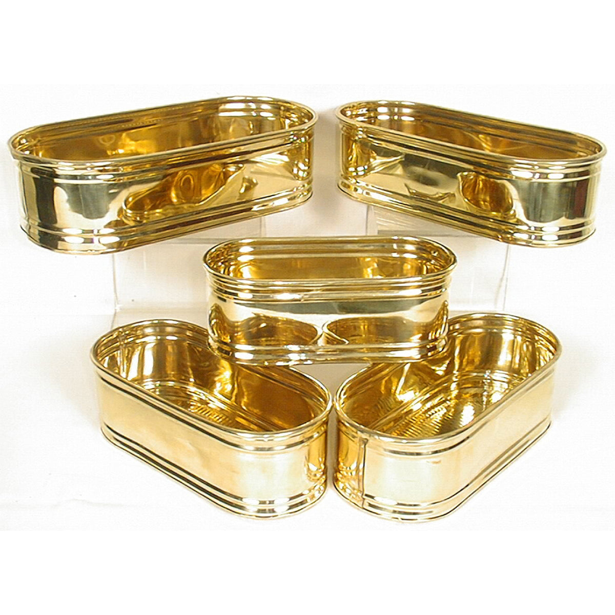 Window Planter Set of 5 Brass