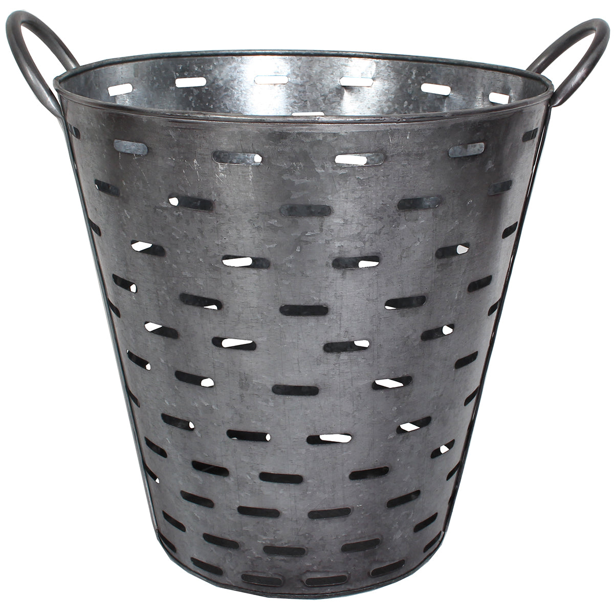 Olive Bucket Galvanized 12"W x 12" H Platinum