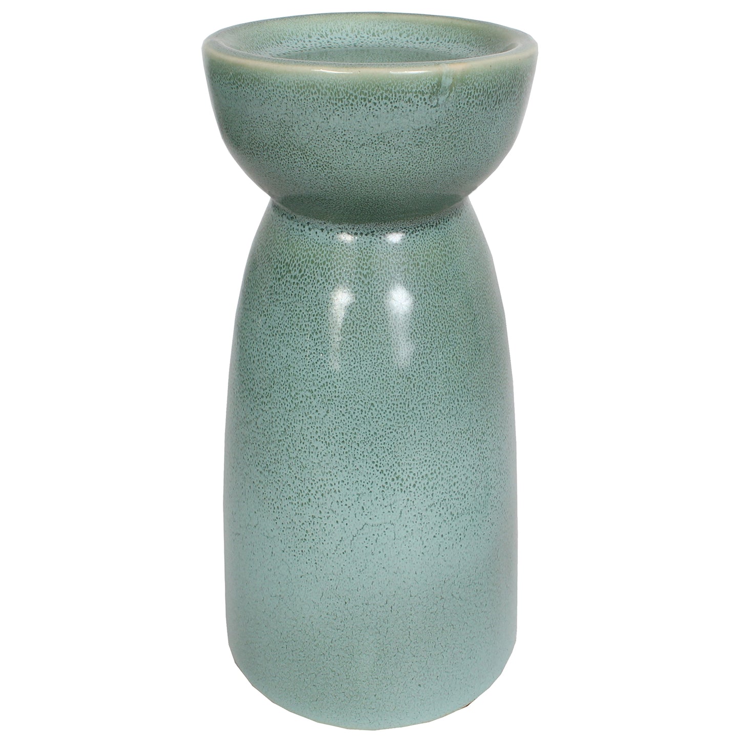 Candle Holder Pillar Ceramic 4.25"W X 8"H Sage Matte