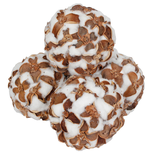 Decorative Orb Cotton 4" Natural