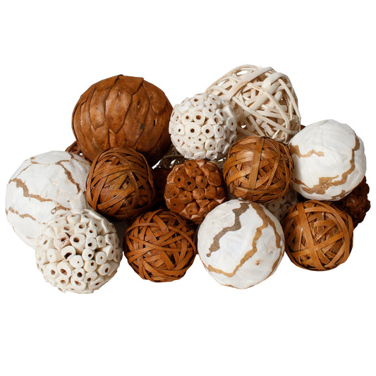 Dried Exotics Orbs 18 pieces -  Rust/Natural