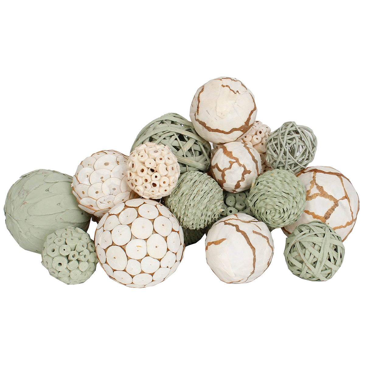 Dried Exotics Orbs 18 pieces  - Evergreen/Natural