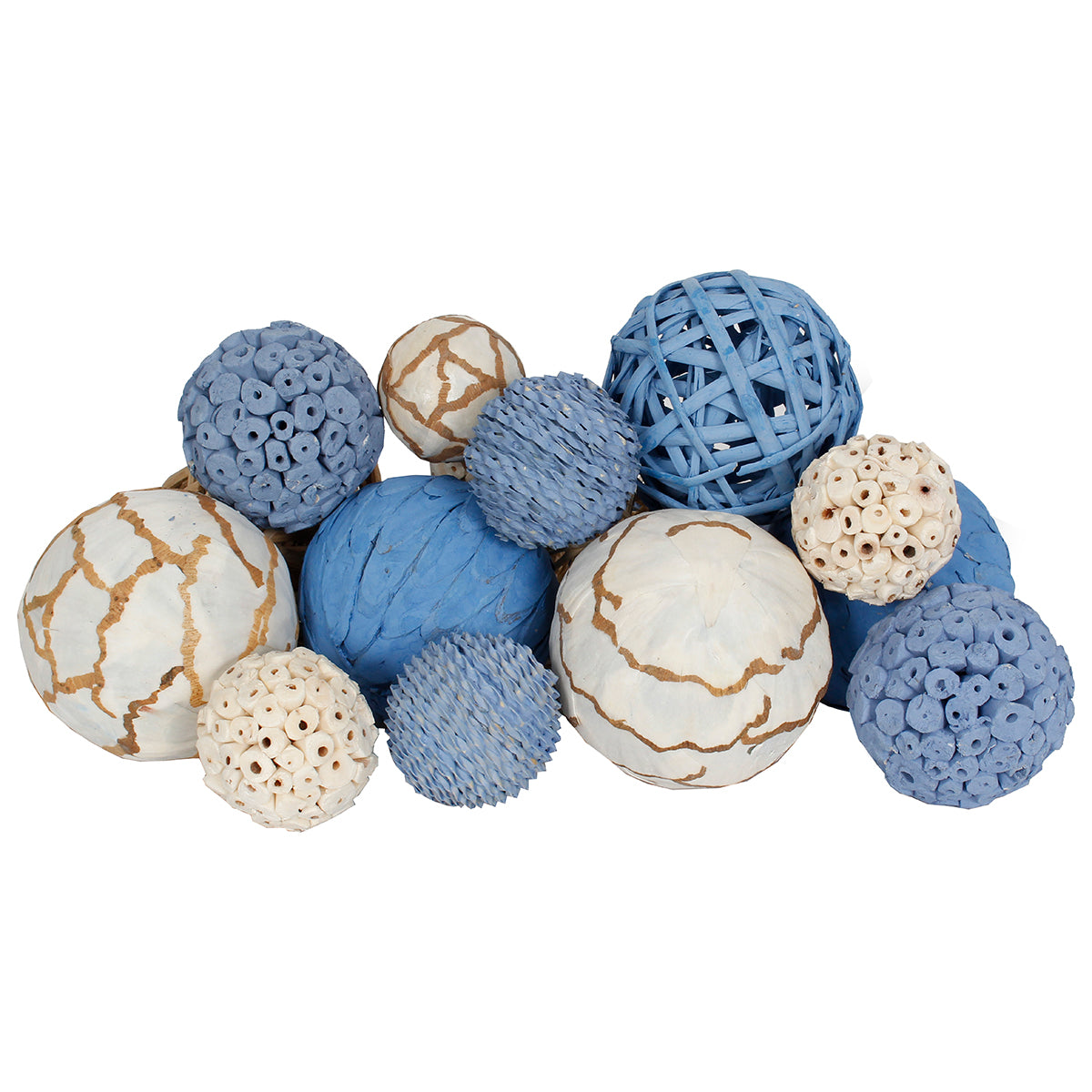 Dried Exotics Orbs 18 pieces- Powder Blue/Natural