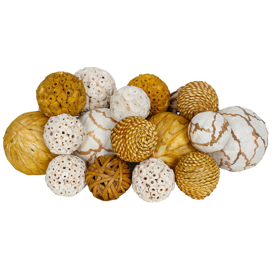 Dried Exotics Orbs 18 pieces - Ochre/Natural