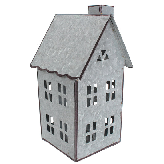 Village House 9"H x 4" x 4" Galvanized